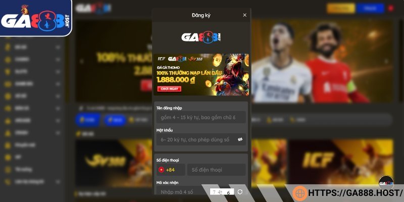 Đăng ký tài khoản game GA888
