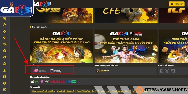 Bạn sẽ thấy biểu tượng của tổ chức cấp phép